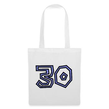 30. 30 ANS. 30e ANNIVERSAIRE. ANNIVERSAIRE 30 ANS. - Sac en tissu - blanc - Devant
