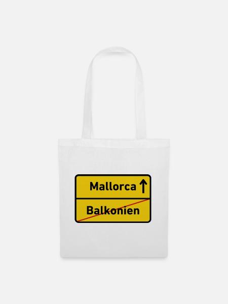 „Mallorca vor Balkonien“ - T-Shirt - Stoffbeutel - Weiß