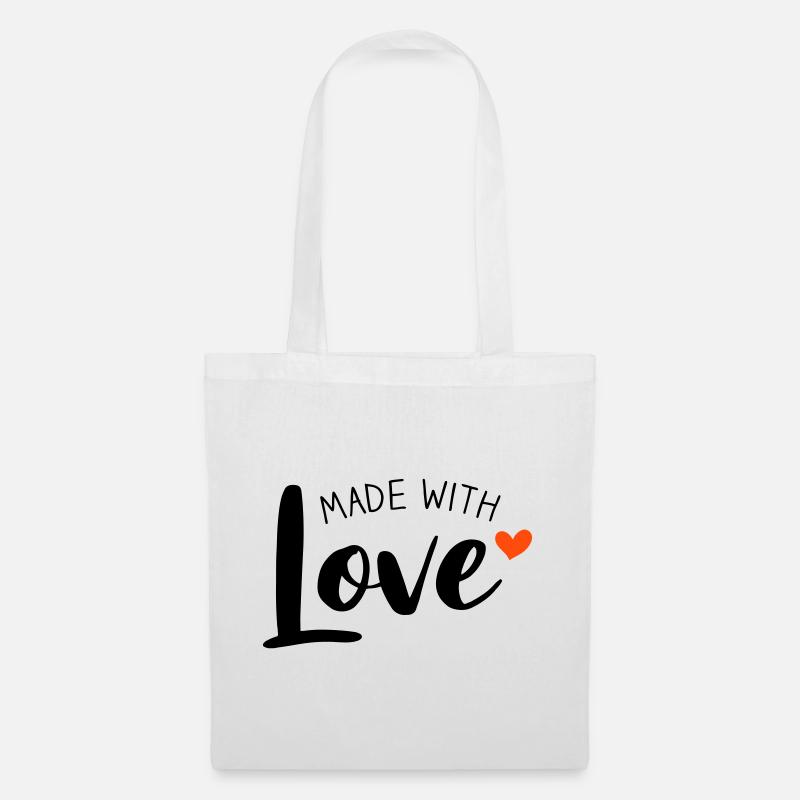 Made With Love zweifarbig - Stoffbeutel - Weiß