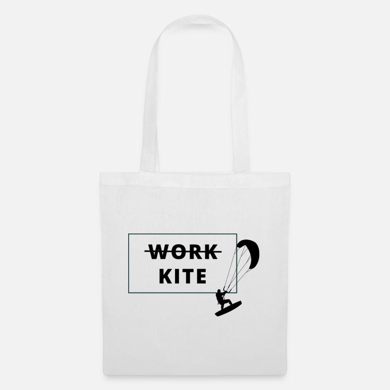 Kitesurfing, no work - kite - Tote Bag - white