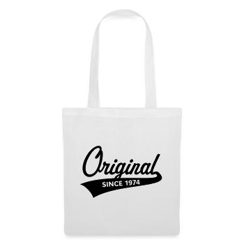 Original depuis 1974 (Année de naissance, anniversaire / B) - Sac en tissu - blanc - Devant