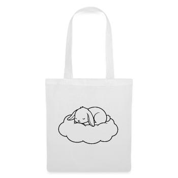 Vecteur de contour de nuage de Sleeping Bunny - Sac en tissu - blanc - Devant