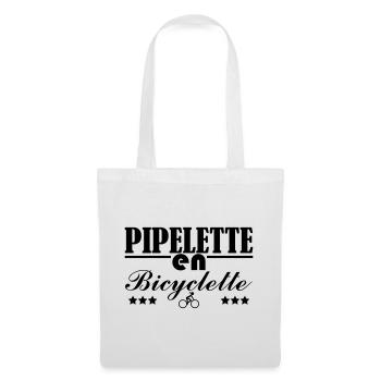 Pipelette en bicyclette - Sac en tissu - blanc - Devant