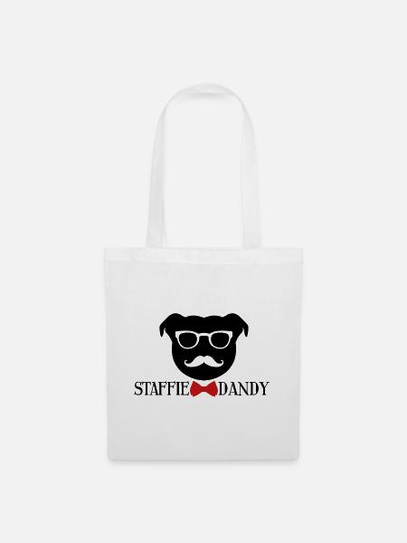 Der Dandy Staffie - 010 - Stoffbeutel - Weiß