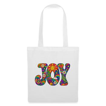 Psychedelisches JOY Muster - Stoffbeutel - Weiß - Vorne