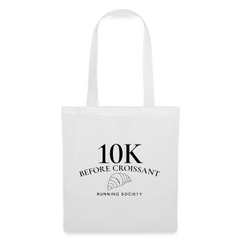 10K vor Croissant – Lauf- und Brunch-Lebensstil - Stoffbeutel - Weiß - Vorne