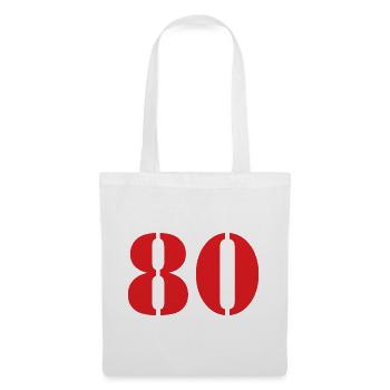 80. 80 JAHRE. 80. JUBILÄUM. 80-JAHRES-JUBILÄUM. - Stoffbeutel - Weiß - Vorne