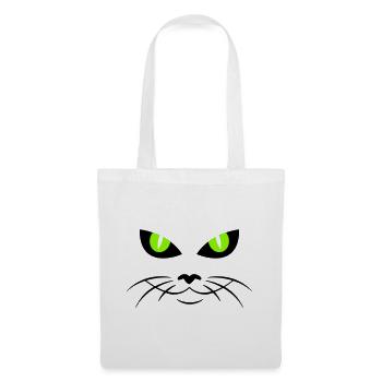 cat face - katzengesicht - Stoffbeutel - Weiß - Vorne