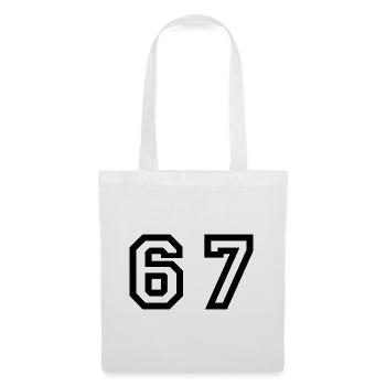 Number - 67 - Sixty Seven - Stoffbeutel - Weiß - Vorne