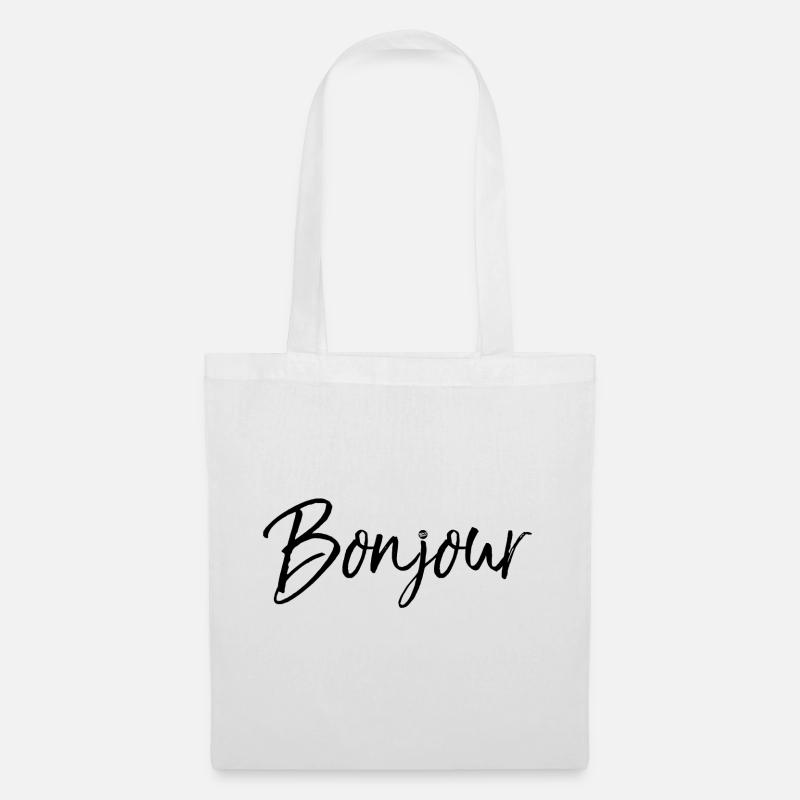 Bonjour - Stoffbeutel - Weiß