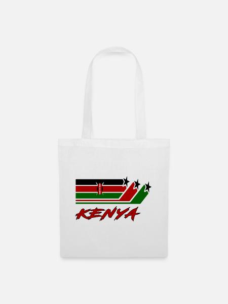 Kenia Flagge / Kenya Geschenk Nationalflagge - Stoffbeutel - Weiß