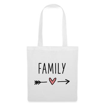 Family Herz Pfeil Liebe Amor Zusammenhalt - Stoffbeutel - Weiß - Vorne