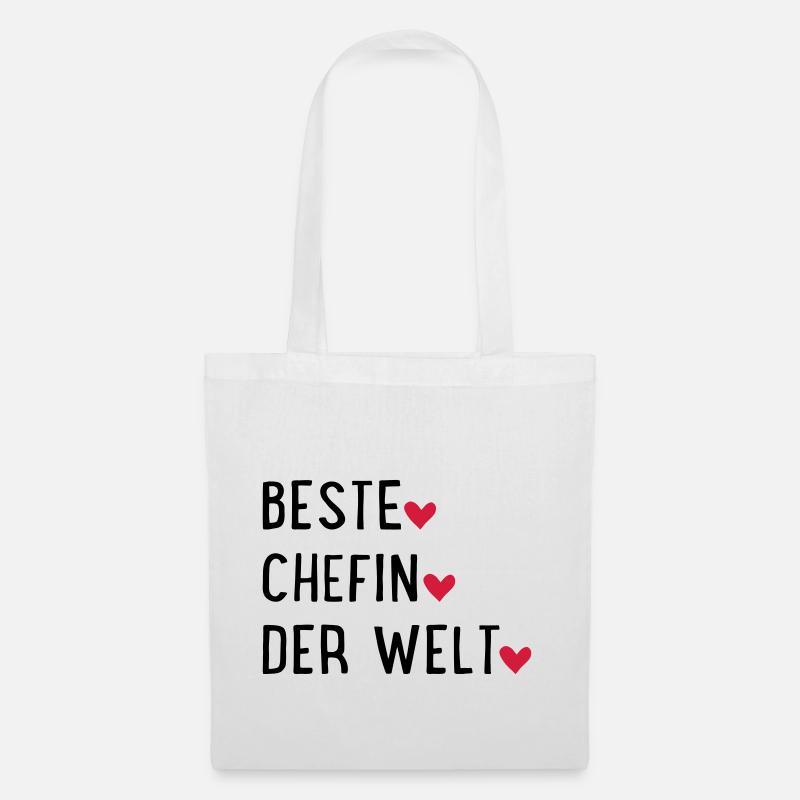 Beste Chefin der Welt - Stoffbeutel - Weiß