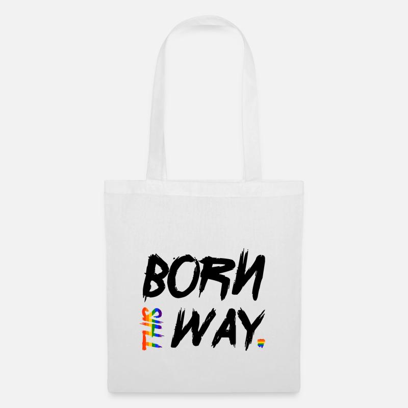 LGBT Born this way Gay Pride CSD Regenbogen - Stoffbeutel - Weiß