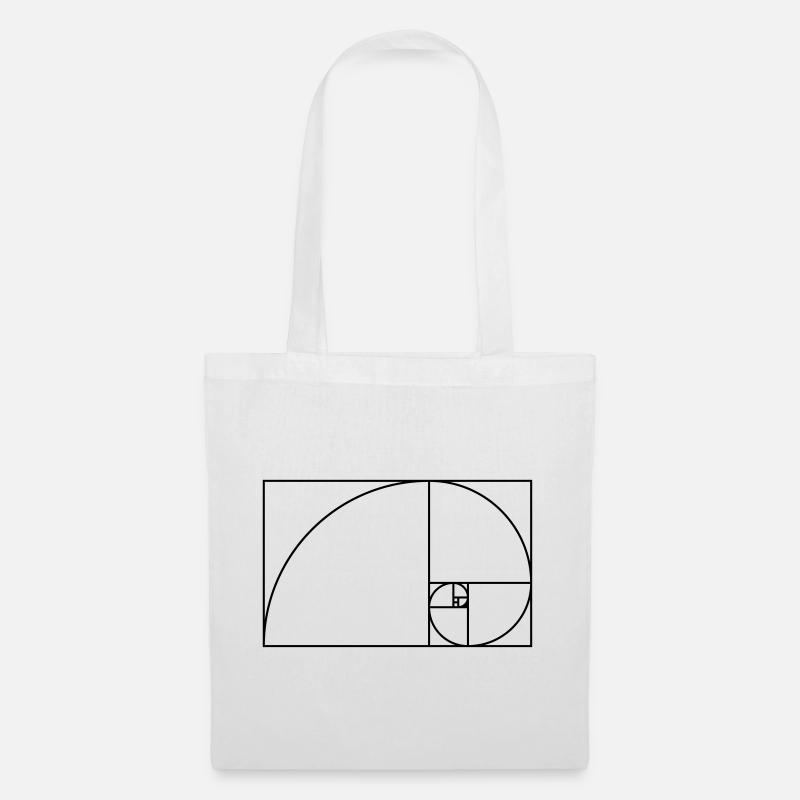 Fibonacci Spirale Goldener Schnitt - Stoffbeutel - Weiß