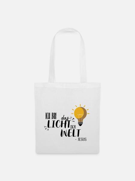 Ich bin das Licht - Stoffbeutel - Weiß