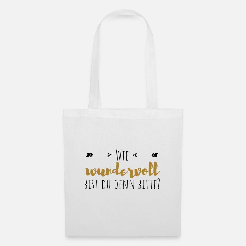 Wie wundervoll bist du denn? - Stoffbeutel - Weiß