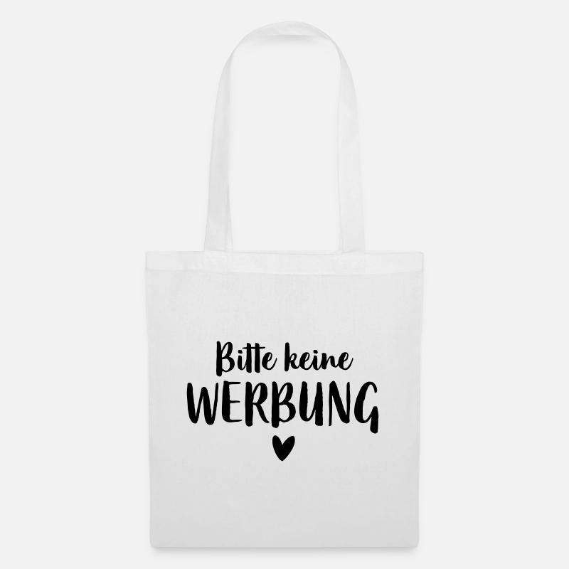 Bitte keine Werbung Herz Briefkasten - Stoffbeutel - Weiß