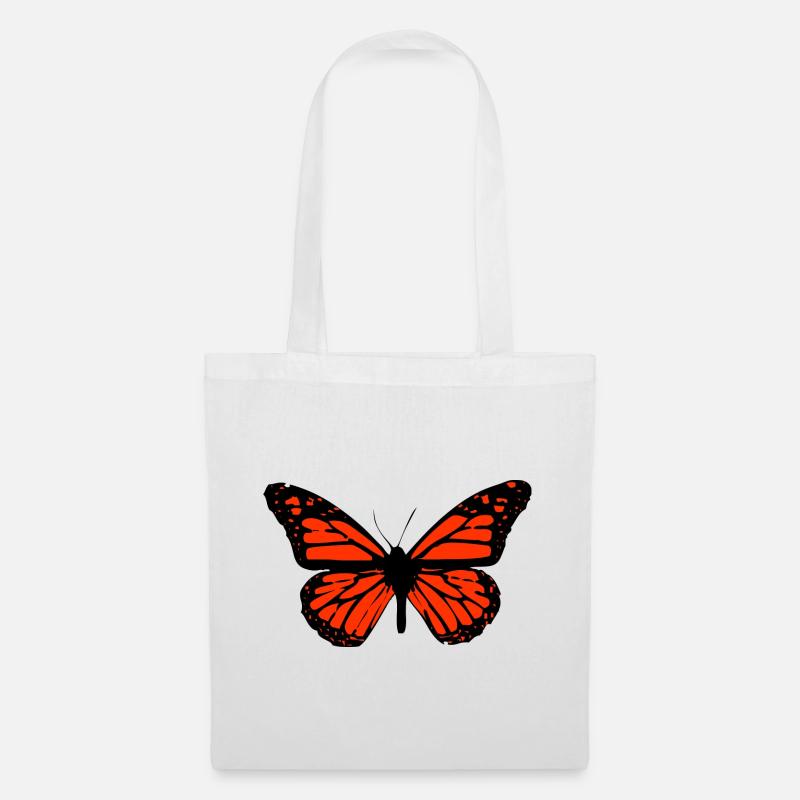 Schmetterling Kunst detailliert, hoher Kontrast - Stoffbeutel - Weiß