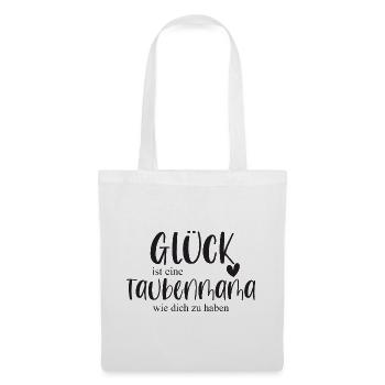 Taube Taubenmama Brieftaube Haustier Geschenk - Stoffbeutel - Weiß - Vorne