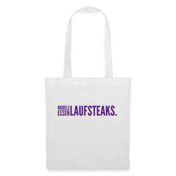 MODELS essen Lauf STEAKS +++ Funny and New Design! - Stoffbeutel - Weiß - Vorne