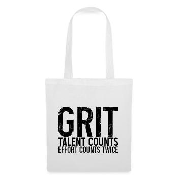 Grit Talent Counts, Effort Counts Twice - Stoffbeutel - Weiß - Vorne