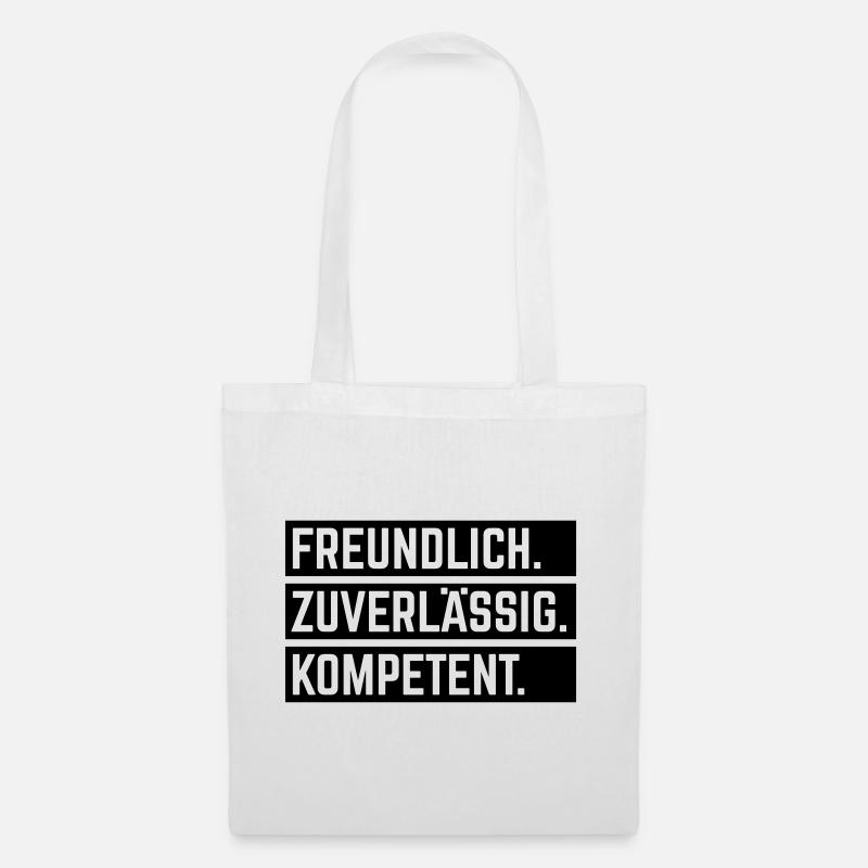 Freundlich – Zuverlässig – Kompetent (Black) - Stoffbeutel - Weiß