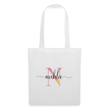 N | Monogram | Name | Nahla |Watercolor - Tote Bag - white - Front