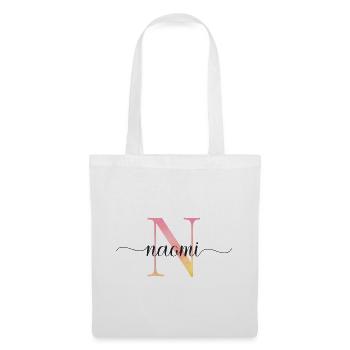 N | Monogramm | Name | Naomi |Watercolor - Stoffbeutel - Weiß - Vorne