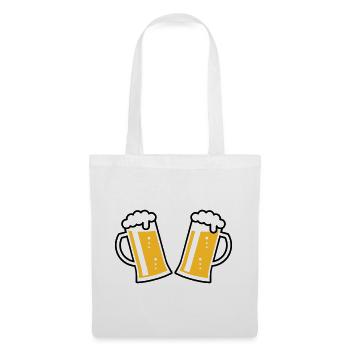2 chopes à bière Prosten (bière / chope à bière / 2C) - Sac en tissu - blanc - Devant