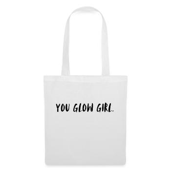 Vous brillez les filles. Toi la fille radieuse. - Sac en tissu - blanc - Devant