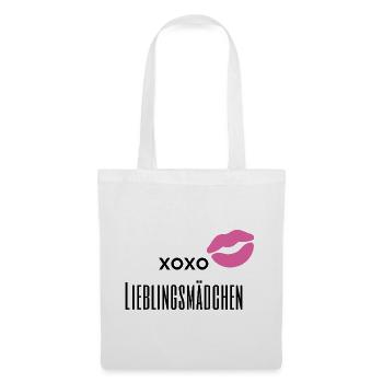 Kiss Me – Conception de lèvres romantiques xoxo - Sac en tissu - blanc - Devant