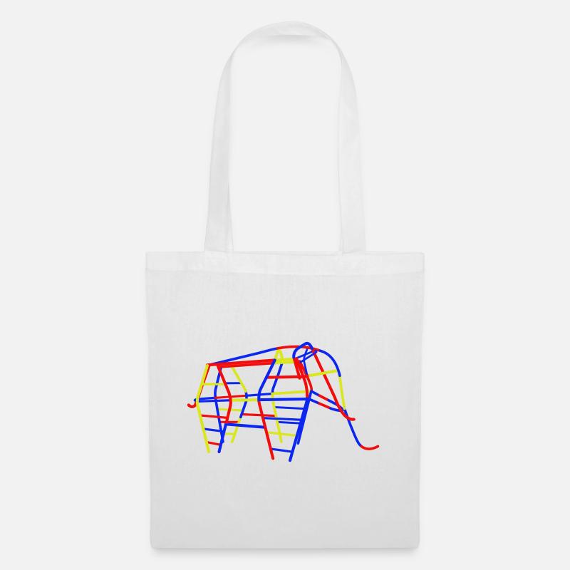 Éléphant grimpeur en RDA - Sac en tissu - blanc