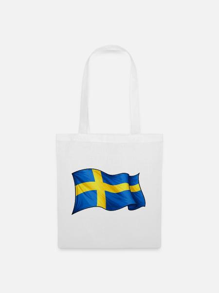 Schweden Fahne - Stoffbeutel - Weiß
