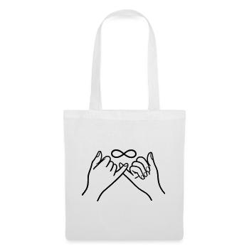 Pinkie Promise Infinity Minimal Design d’art au trait - Sac en tissu - blanc - Devant