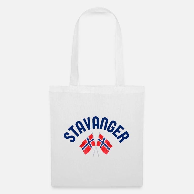 Stavanger-Norwegen-Flaggen - Stoffbeutel - Weiß