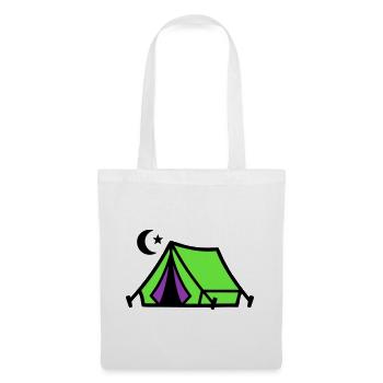 Camping Zelt Mond Grafik - Stoffbeutel - Weiß - Vorne