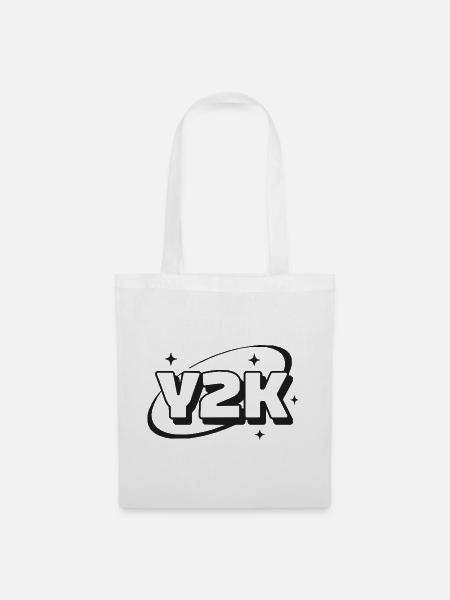 Y2K Nostalgie Neon Sparkle - Stoffbeutel - Weiß