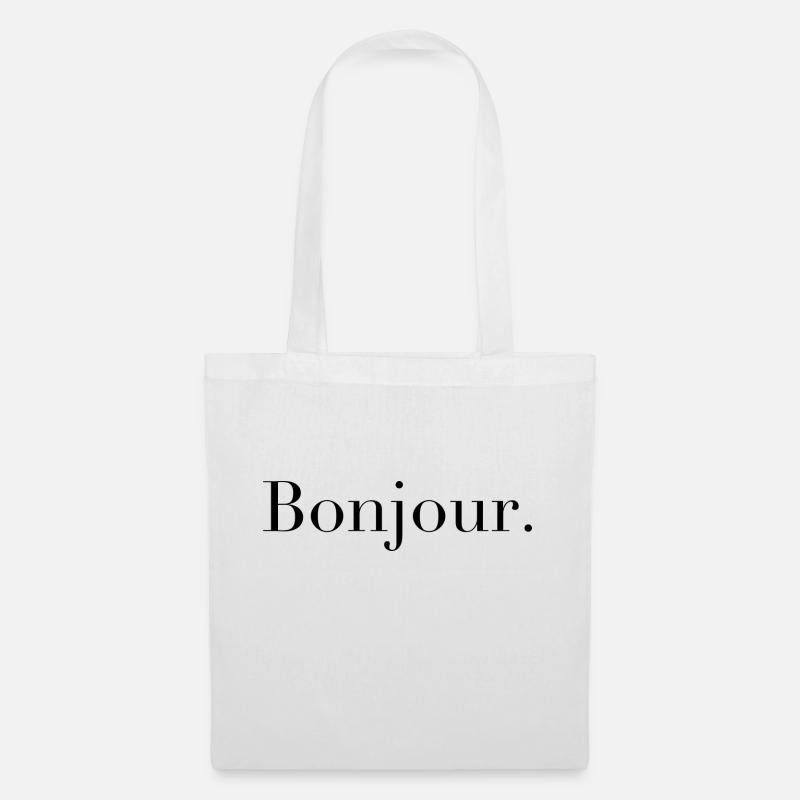 Bonjour - Stoffbeutel - Weiß