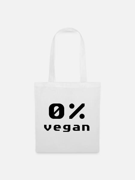 Anti vegan Null Prozent - Stoffbeutel - Weiß