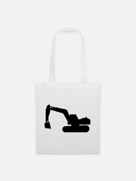 bagger sand arbeit beruf - Stoffbeutel - Weiß