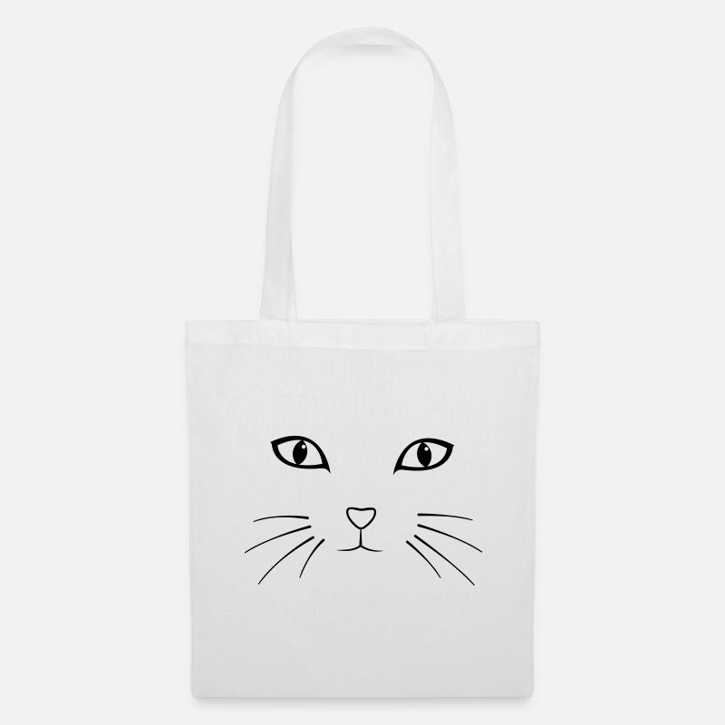 Chat - Sac en tissu - blanc