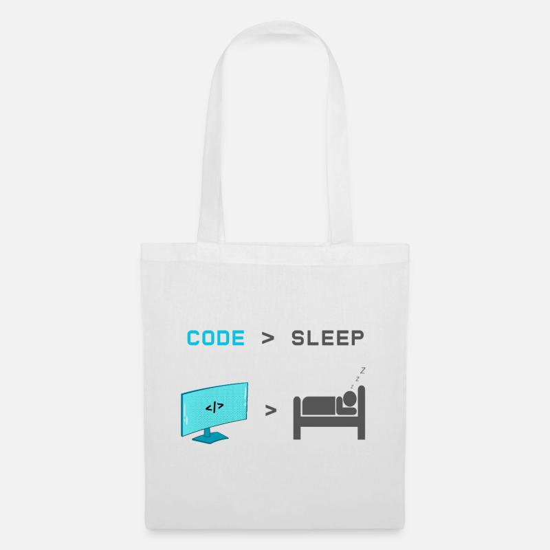 Code vs Veille : codeur en mode veille - Sac en tissu - blanc
