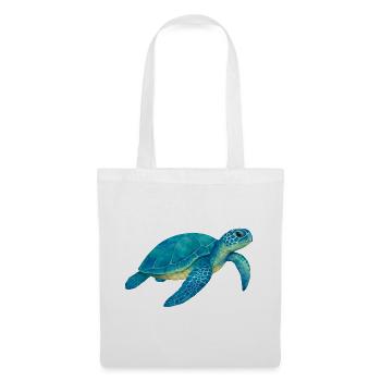 Tortue de mer bleue Aquarelle - Sac en tissu - blanc - Devant