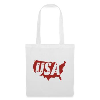 USA map with letter monograms and stars - Tote Bag - white - Front