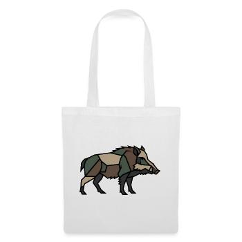 Low Poly géométrique de sanglier - Sac en tissu - blanc - Devant