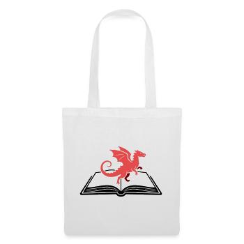 Dragon sur un livre fantastique - Sac en tissu - blanc - Devant