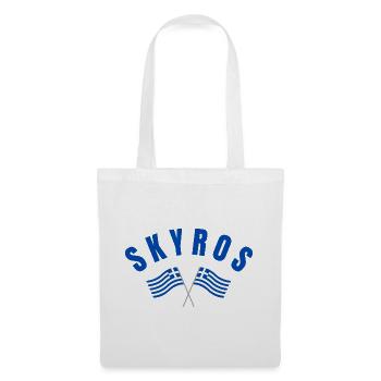 Skyros Griechische Kreuzflaggen - Stoffbeutel - Weiß - Vorne