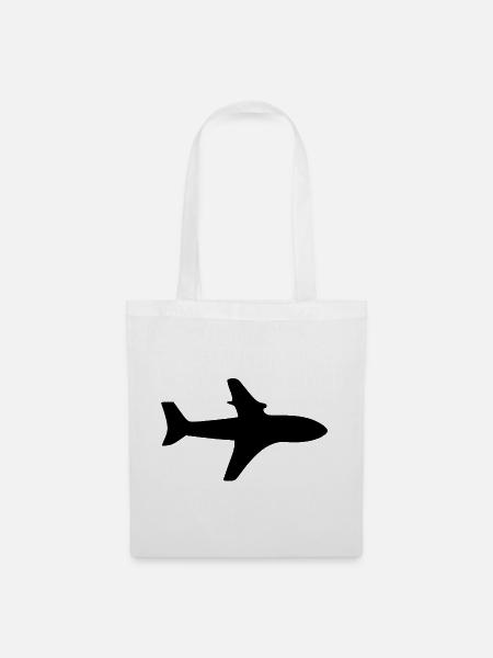 Flugzeug Reise Flugreise Geschenk - Stoffbeutel - Weiß