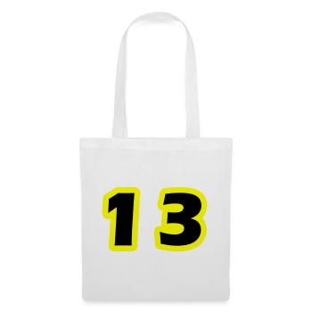 Symbole numérique 13 - Sac en tissu - blanc - Devant